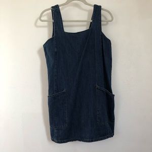 Denim square neck overall jumper